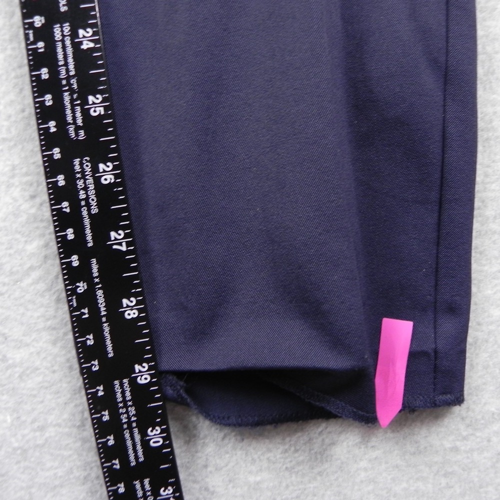 Zara Man Pants Mens 36 Basic Khaki Chino Business Casual Flat Front Navy Blue - Picture 10 of 13